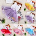 thumbnail image 5 of GYRATEDREAM Girls Wedding Party Lace Princess Dress Mesh Cotton Petals Floral Dress Tutu Skirt Kids Birthday Formal Dress for 2.5-4Y, 5 of 5