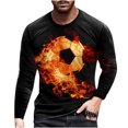 thumbnail image 2 of EQWLJWE T-Shirts for Men Men Long Sleeve Printing Round Neck Pullover T Shirt Blouse, 2 of 3