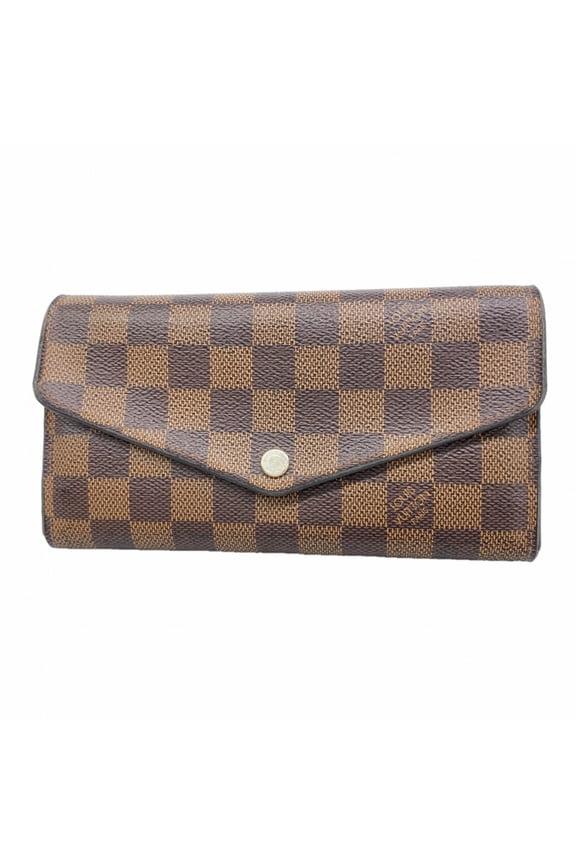 Pre-Owned Louis Vuitton Damier Portefeuille Sarah Long Wallet N60114 Rose Ballerine (Women's)