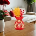 thumbnail image 3 of Bolso para Festival de Primavera, jarrón Feng Shui, adorno, escultura, accesorios para fotos, decoración de mesa para regalo de inauguración de la Rojo, 3 of 10