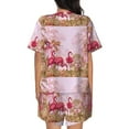 thumbnail image 6 of Balery Flamingos In The Tropical Forest Pattern Womens Pajama Sets 2 Piece Soft Short Sleeve Top and Shorts Sleepwear Round Neck Pjs Lounge Set with Pockets-X-Large, 6 of 7