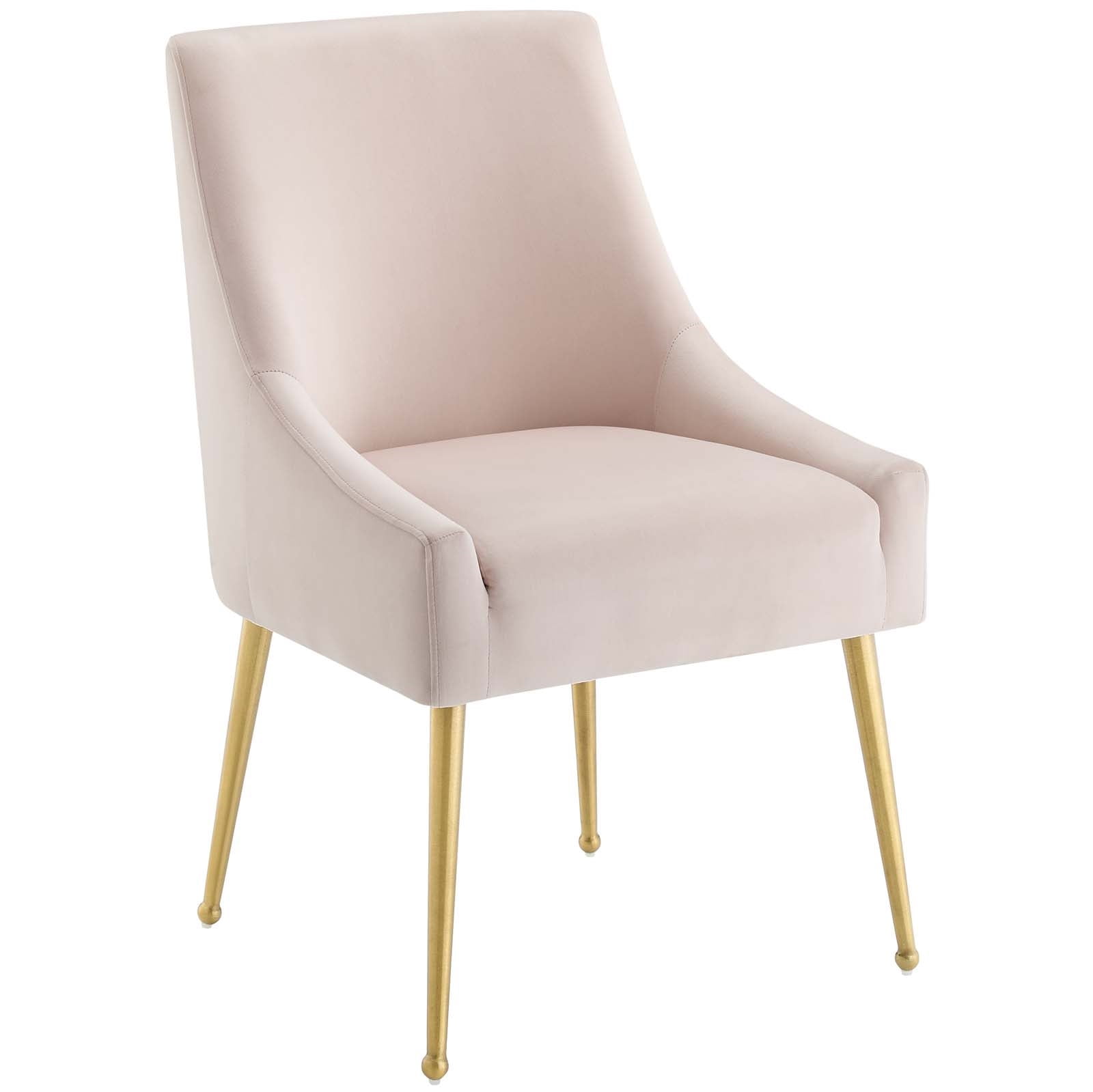 Upholstered Performance Velvet Dining Chair with Stainless Steel Legs