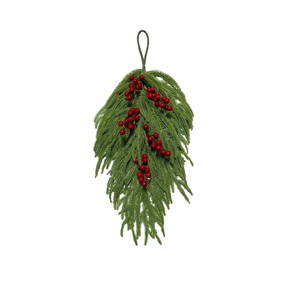 Artificial Cedar and Berry Holiday Swag Festive Greenery Decoration for Christmas and Winter Home Decor