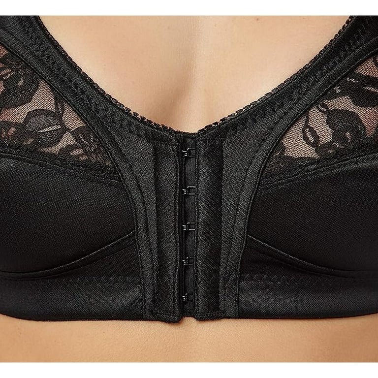 New Ladies Front Fastening Non Wired Firm Control Lace Trim Bra By Marlon