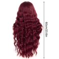 thumbnail image 3 of KeirineCC Deep Wave Lace Front Wigs Human Hair, Wine Red Color Lace Frontal Wigs for Women with Baby Hair and Special Designed Adjustable Straps (Deep Wave Wig, 24 Inch), 3 of 3