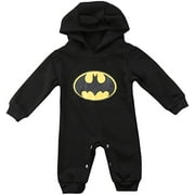 Angle View: Baby Boys Romper Bodysuit Newborn Hoodies Batman One-piece Sleepsuit 3-24M
