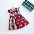 thumbnail image 3 of EYIIYE Robe de la Saint-Valentin pour Filles Manches Volantes Imprimé Cœur, 3 of 4