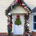 thumbnail image 4 of Corona de árbol de Navidad hecha a mano para puerta de entrada, corona para puerta de entrada, corona navideña colgante para puerta, decoración navideña, 4 of 4