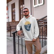 Wild Wolf Howling Sketch Hoodie Men -Image by Shutterstock, Male Small