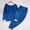 Blue, variant on Naittoop Fleece Pajamas Womens Petite Casual Loose Comfy Thermal Plush Fuzzy Long Sleeve Sleepwear Winter 2 Piece Lounge Sets