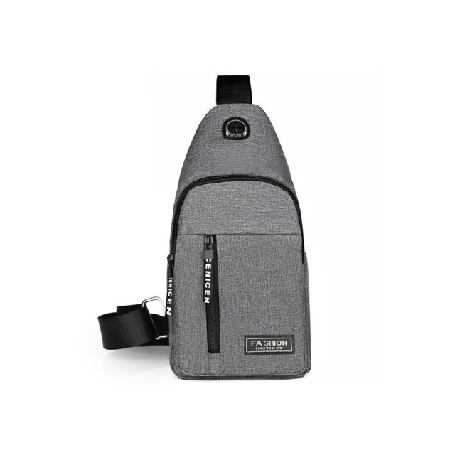 Nylon Multipurpose Sling Bag - Adjustable Crossbody Chest Pack with Headphone Port & Organizational Pockets