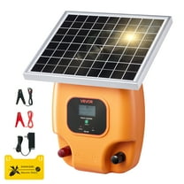 VEVOR Solar Fence Charger, 1J 8 kV Solar Powered Fence Charger, 1.86 Miles Range, Electric Fence Energizer Kit, Keep Out Predators, 3 Days Runtime, for Livestock, Poultry, Garden Protection