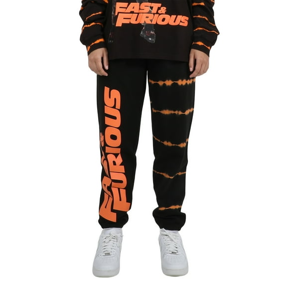 Fast & Furious Logo & Stripes Adult Black Sweatpants Medium