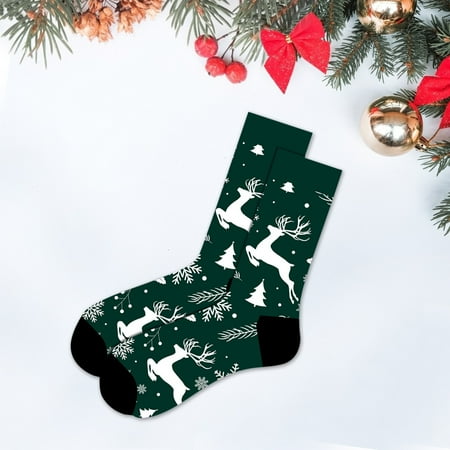 

FZM Men s Autumn And Winter Socks Santa Claus Snowflake Men s Middle Tube Socks Damp Cotton Socks