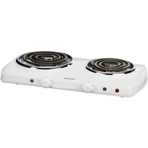 Brentwood 1500w Double Electric Burner, White