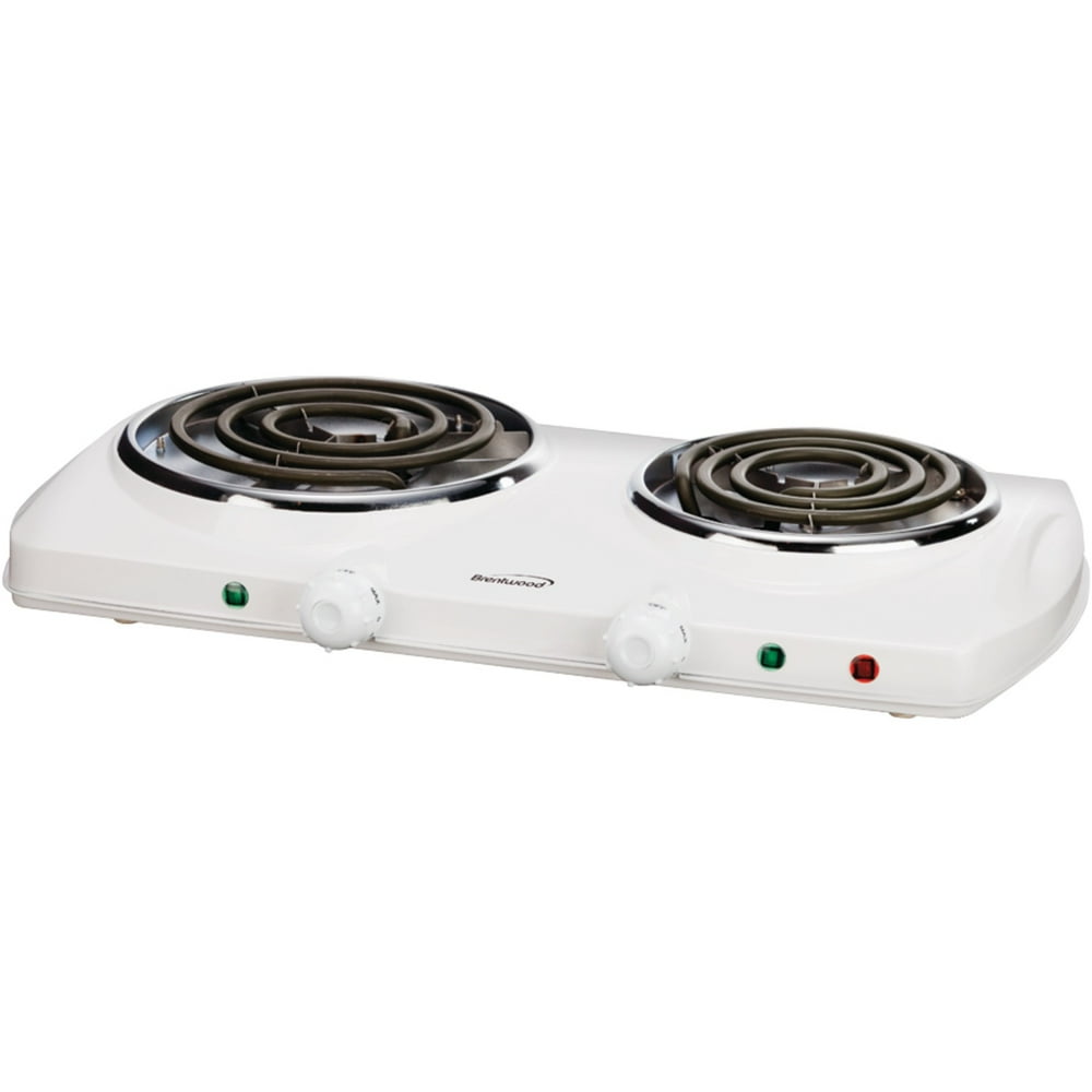 Brentwood 1500w Double Electric Burner, White