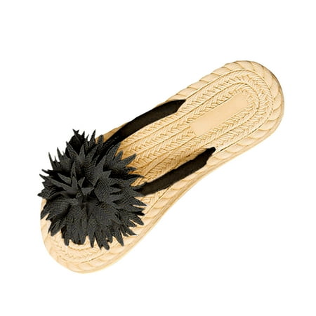 

chaolei Women s Sandals Size 9 Women Sandals Summer Beach Shoes Flip Flop Fashionable Flowers Comfortable Flat Light Casual for Women for the Beach
