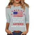 thumbnail image 2 of USA 250th Anniversary T Shirts for Celebrate 250th Anniversary of America Patriotic Veteran Tee America 250 Merchandise 3/4 Sleeved Top for Woman, 2 of 5