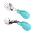 thumbnail image 1 of Juego de cuchara para niños, cuchara spork de silicona para entrenamiento de bebés, vajilla para niños de acero inoxidable 316, 1 of 5