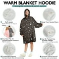 thumbnail image 5 of Wearable Oversized Blanket,Brown Star Moon Constellation Pattern Wearable Blanket Hoodie for Adults,Cozy Hooded Blankets with Super Pockets,Super Warm Fuzzy Pullover for Women & Men, 5 of 6