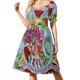 thumbnail image 1 of Vestido de manga corta con efecto supervolcánico, ropa femenina, ropa de mujer, vestidos casuales, 1 of 8