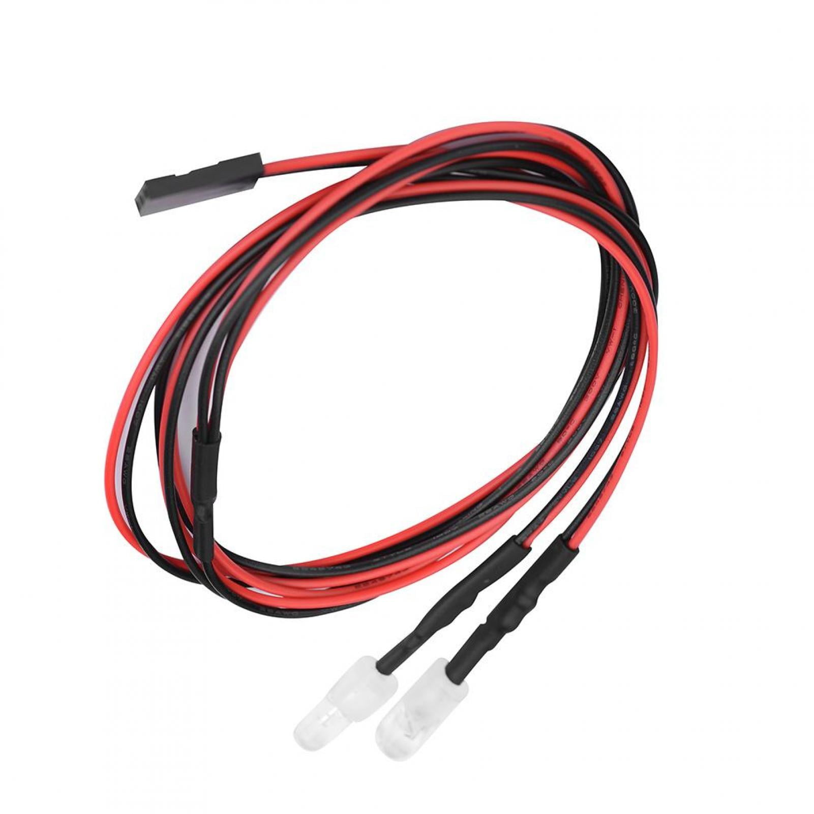 2PCS 5mm LED Light Kit For 1/10 RC Cars & Trucks - Headlights & Taillights In Blue/White/Red, Plug & Play