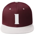 thumbnail image 2 of Daxton Classic Snapback Hat 3D Capital Alphabet Letters Flat Bill Visor Cap, Burgundy White Hat White Letter I, 2 of 3