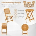 thumbnail image 6 of Gymax 3 PCS Patio Bistro Set Folding Dining Chairs w/ Coffee Table Padded Cushion Seats, 6 of 10