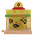 thumbnail image 1 of Accesorio de vía de tren de madera, estación de servicio, vía de tren, modelo de estación de servicio DIY, juguete de construcción educativo para niños, 1 of 8