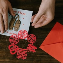 PTOOTP 120Pcs Red Square Non-Woven Fabric Confetti for Wedding Party Decorations and Supplies