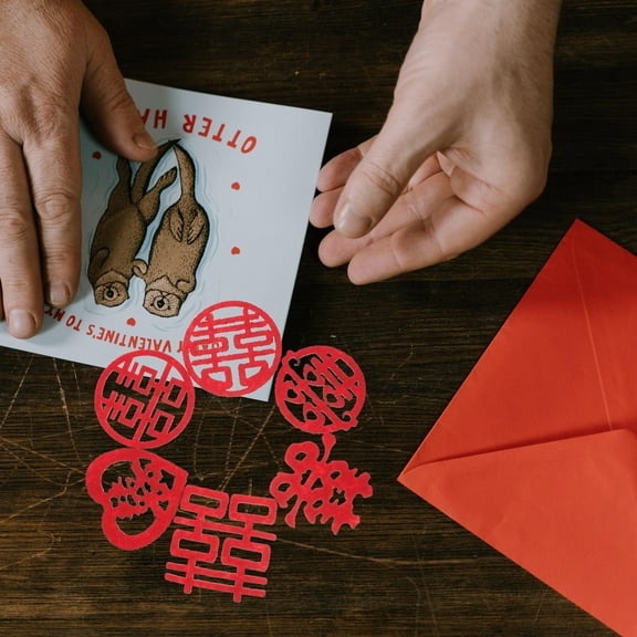 PTOOTP 120Pcs Red Square Non-Woven Fabric Confetti for Wedding Party Decorations and Supplies