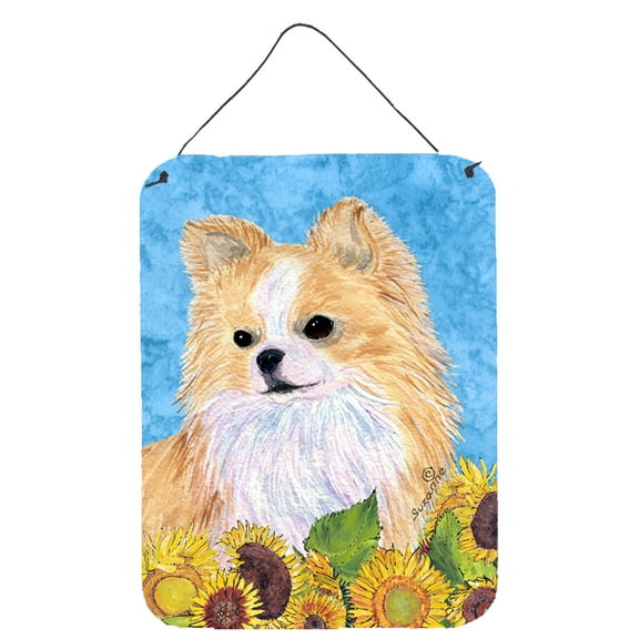 Caroline's Treasures SS4242DS1216 Chihuahua in Summer Flowers Wall or Door Hanging Prints, 12x16, multicolor