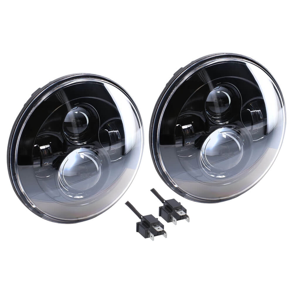 Metra Jeep - Headlight - 7" Light - Black, LED Headlight Replacements (JP-701B)