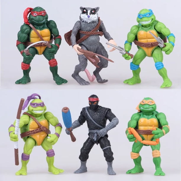 Figuras de acción de Tortugas Ninja Mutantes adolescentes, Leo, Raph, Mikey, Don, colección de férula de Anime, figuras de Leonardo móviles TMNT, juguetes modelo Fivean unisex