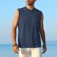 thumbnail image 4 of Ceisia Men's Relaxed Fit Henley Neck Sleeveless Tank Top with Chest Pocket for Casual Daily Wear Navy XXXL Gifts, 4 of 5
