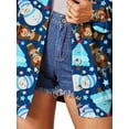 thumbnail image 4 of ORQ Women Christmas Cartoon Printed Cardigan Casual Long Sleeve Buttons Coat, 4 of 4