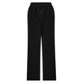 thumbnail image 5 of Women's Wide Leg Sweatpants with Pockets Long Trousers Sweatpants Drawstring Stretchy Comfortable Fabric with Pockets, 5 of 9