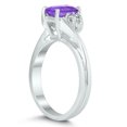 thumbnail image 2 of SZUL Women's 7X5MM Amethyst and Diamond Twist Ring in 10K White Gold, 2 of 4