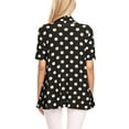 thumbnail image 3 of Women's Basic Short Sleeves Loose Fit Casual Comfy Open Front Polka Dot Summer Cardigan, 3 of 4
