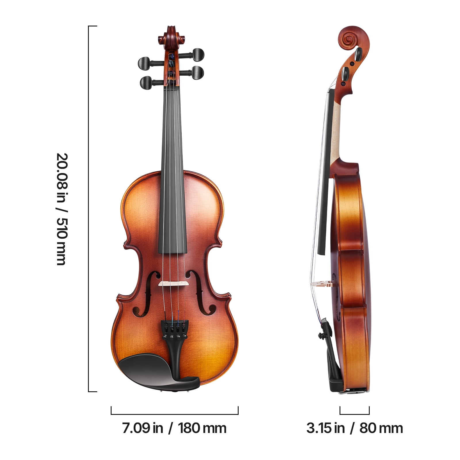 VEVOR Violin 1/2 Size for Adults, Violin Fiddle Set for Beginners Student with Hard Case, Rosin, Bow, Shoulder Rest,Bridge,Tuner and Extra Strings,Solidwood Professional Musical Instruments (Brown)