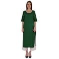 thumbnail image 1 of Bimba Kurti Longue Droite pour Femmes, Tunique à Manches Longues Imprimée, Haut Décontracté d'Été, Kurta Formelle, 1 of 7