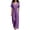 Purple, variant on Sunnin Women Wide Leg Long Pants with Pockets V Neck Drawstring Waist Casual Loose Jumpsuit Pants for Women