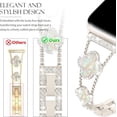thumbnail image 2 of KOMI Bling Womens Band Compatible with Apple Watch Band 40mm 41mm 38mm Series 9 8 7 6 5 4 3 2 1 SE, Sparkle Diamond Replacement Bracelet Wristband, Cute Lucky Clover Dressy iWatch Band, Starlight, 2 of 7