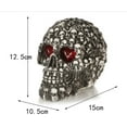 thumbnail image 2 of Taicans LED Halloween Skull Decor,Glowing Skull Heads for Halloween Decoration Outdoor Indoor,Resin Skeleton Skull Statue with Red Glow Lights,Festive Indoor/Outdoor Party & Home Decoration​, 2 of 2