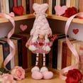 thumbnail image 4 of Valentine's Day Plush Gnome Decoration - Pink Heart & Floral Hanging Doll, Stylish Home/Tiered Tray Decor for Romantic Valentine's Styling, 4 of 6
