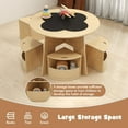 thumbnail image 5 of OLAKIDS Toddler Table and Chair Set with 4 Storage Stools, Wooden Flower Shaped Nesting Table with Blackboard Drawers, Children Multi-Activity Table for Art Crafts Draw Read Boys Girls 3+, 5 of 9