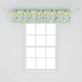 thumbnail image 2 of Ambesonne Lemons Valance Pack of 2, Colorful Citrus Flowers Art, 54"X12", Pale Blue Pale Yellow, 2 of 2