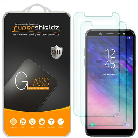 [2-Pack] Supershieldz for Samsung Galaxy A6 (2018) Tempered Glass Screen Protector, Anti-Scratch, Anti-Fingerprint, Bubble
