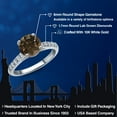 thumbnail image 2 of Gem Stone King 10K White Gold Brown Smoky Quartz and Lab Grown Diamond Engagement Ring for Women | 2.00 Cttw | Round 8MM | Gemstone Birthstone | Size 7, 2 of 6