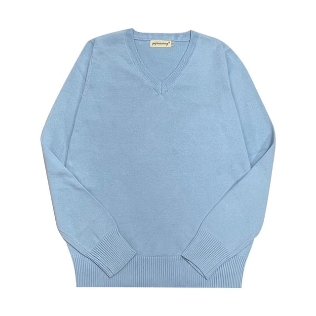 Suéter tipo jersey de cuello en V de punto para estudiantes, estilo universitario, para hombres y mujeres, JK